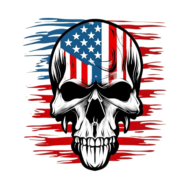 American Spirit - Streaked Skull Tee Variation 1 by trubble