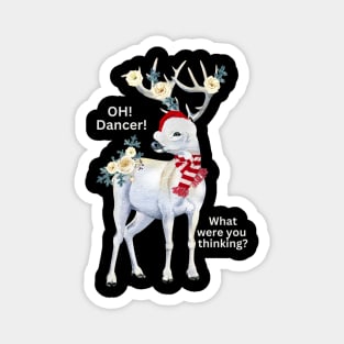 Oh Dancer Christmas Reindeer Magnet
