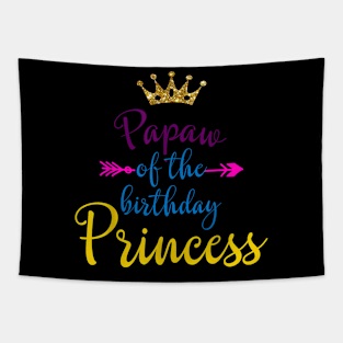 Papaw Of The Birthday Princess Matching Family Party Tapestry