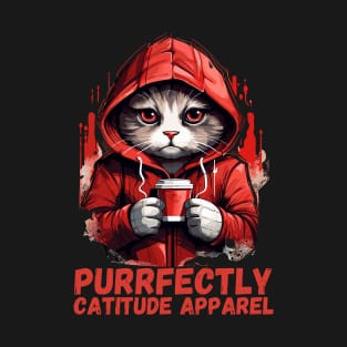 Puurfectly Catitude Apparel Cute Cat Lover Gift Design T-Shirt