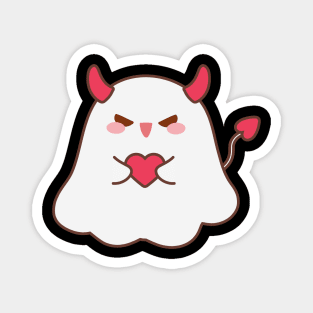 Kawaii Cute Spooky with red Heart Magnet