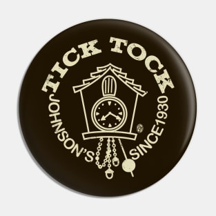 Vintage Tick Tock Johnson's Pin