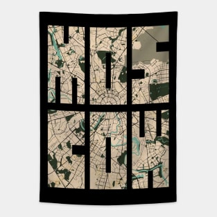 Moscow, Russia City Map Typography - Vintage Tapestry