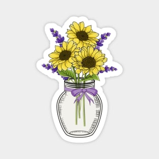 Sunflowers In Jar Magnet