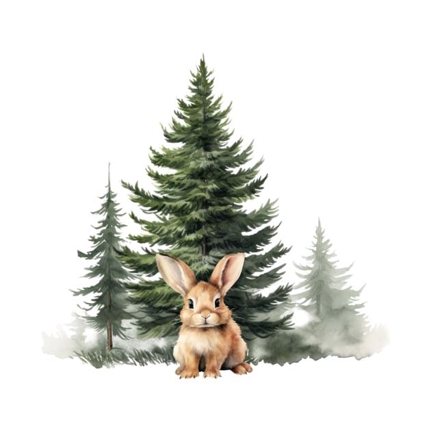 Woodland, bunny, Nursery art by Alienated