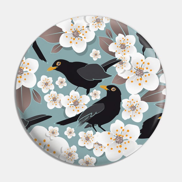 Waiting for the cherries // pattern // blue background Pin by SelmaCardoso