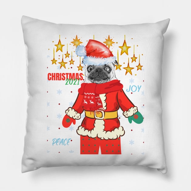 Santa Dog Pillow by BeatyinChaos