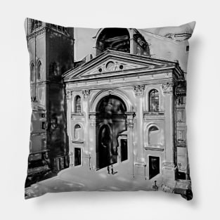 Historic and plastic medieval temple Pillow