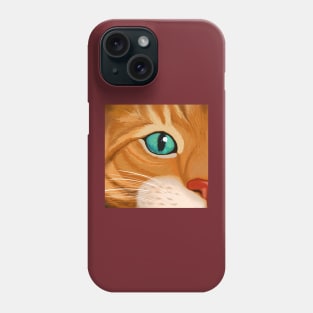 Peeking Ginger Cat Face Phone Case