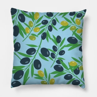 Olives - Mediterranean pattern Pillow