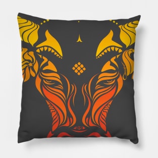 Angry cattle in the wind by #Bizzartino Pillow