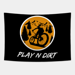 Mountain Biker Riding Uphill - Play N Dirt Tapestry