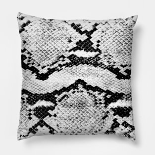 Snake Skin Pattern in Black and White Pillow