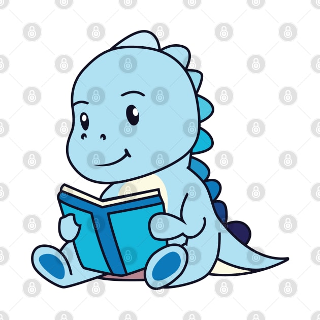 Cute Blue Dinosaur by Kawaii Bomb