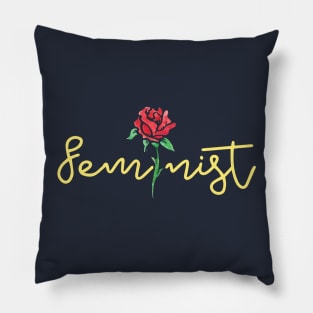 Feminist red rose Pillow