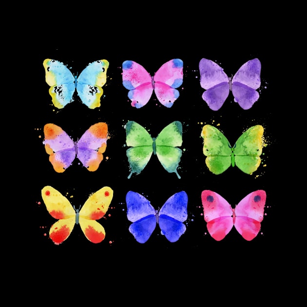 Watercolor Butterflies by LizzieBug