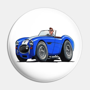 cartoon drawings of Austin-Healey 3000 Pin