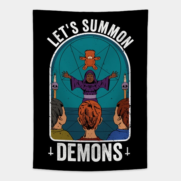 Lets Summon Demons Funny Childrens Book Parody Tapestry by Visual Vibes
