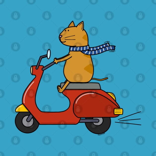 Cat on a scooter by Coconut Moe Illustrations