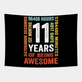 11 Years 132 Months Of Being Awesome 11th Birthday Tapestry