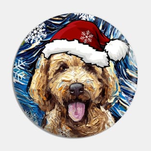 Goldendoodle Santa Pin