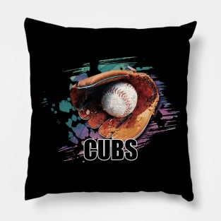 Retro Proud Team Name Cubs Classic Style Baseball Pillow