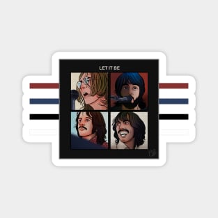 THE BEATLES - LET IT BE - FAN ART - ROCK MUSIC GROUP Magnet