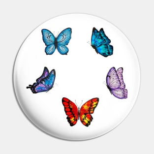 Watercolor Butterflies Pin