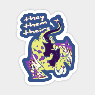 They/them/theirs Dragon Magnet