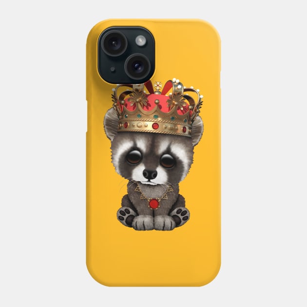 Cute Baby Raccoon Wearing Crown Phone Case by jeffbartels