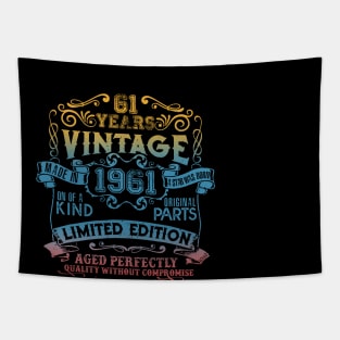 61 Years old Vintage 1961 Limited Edition 61st Birthday Tapestry