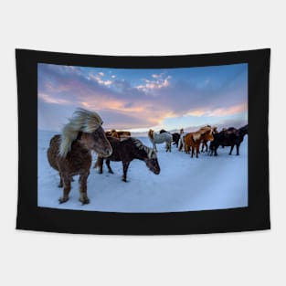 Horses in the Snow Tapestry