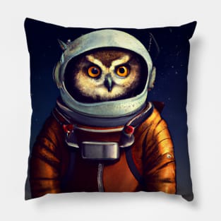 Astronaut Owl In Space Pillow
