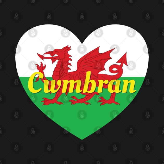 Cwmbran Wales UK Wales Flag Heart by DPattonPD