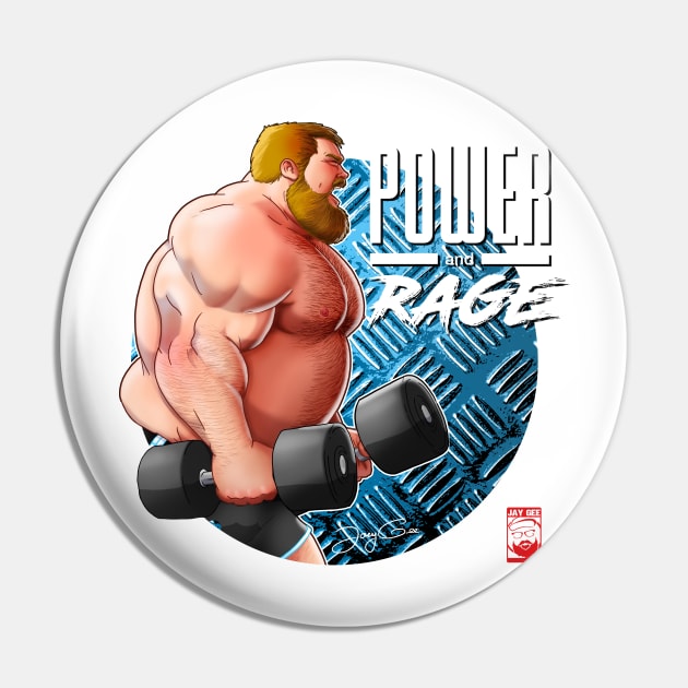 Power and Rage Pin by JayGeeArt