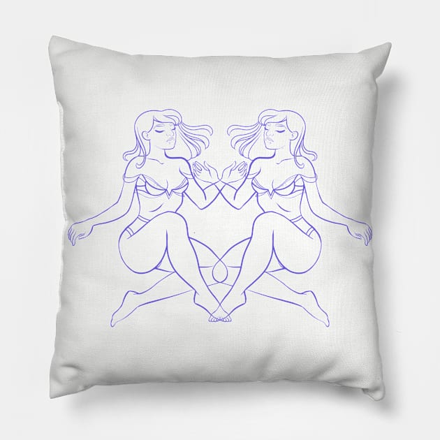 Silhouette VI (Violet) Pillow by NatKlekot