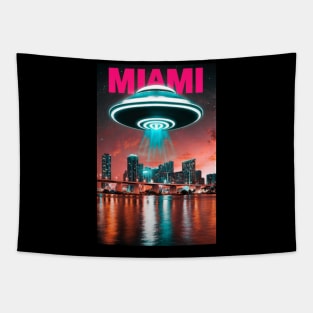 UAP Over Miami UFO Flying Saucer Aliens in Miami Ufology Disclosure ET Believer Tapestry