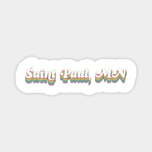 Saint Paul, MN /// Retro Typography Design Magnet