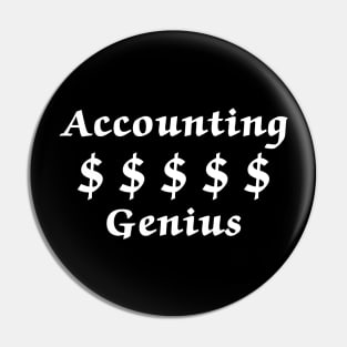 Accounting Genius White Text Pin