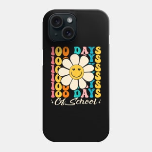 Groovy Happy 100Th Day Of School Smile Face Flower Kid Phone Case