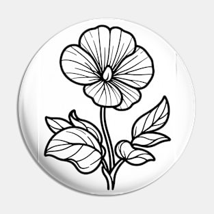 Black And White Sweetpea Design Pin