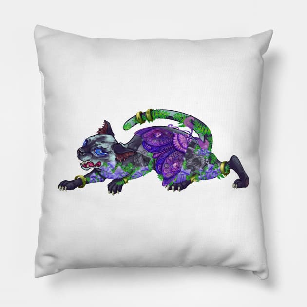 Monmon Japan Cat Pillow by NevermindOnArt