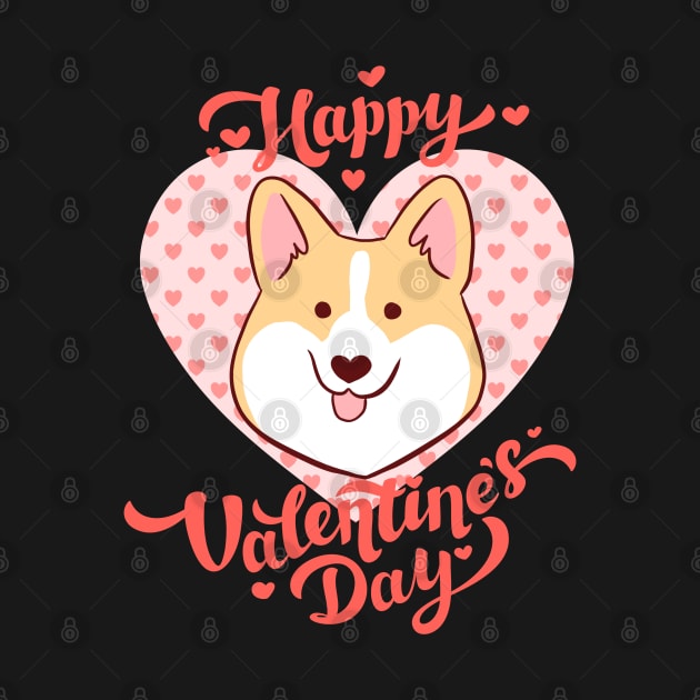 Happy valentines day cute corgi dog by Yarafantasyart