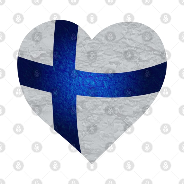 Suomi Finland heart shaped flag by Purrfect