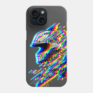 Racing helmet glitch color Phone Case