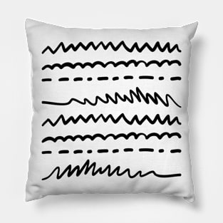 Black and white hand-drawn lines. Pillow