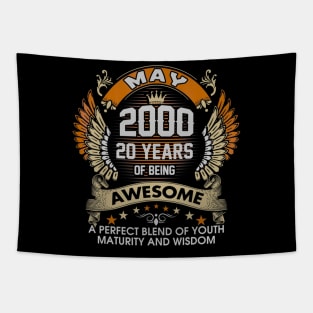 Born In MAY 2000 20 Years Of Being Awesome Birthday Tapestry