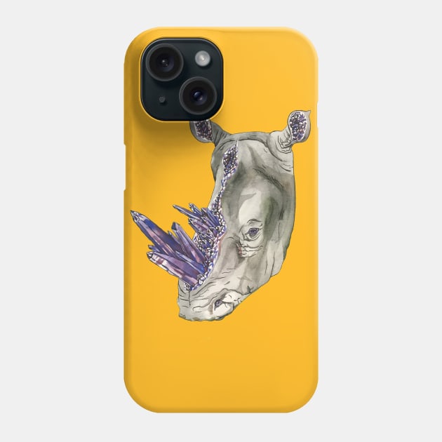 Geode Rhinoceros Phone Case by RaLiz