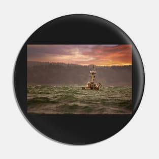 Fishing Boat in Rough Seas Pin