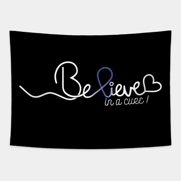 Believe- Colon Cancer Gifts Colon Cancer Awareness Tapestry by AwarenessClub